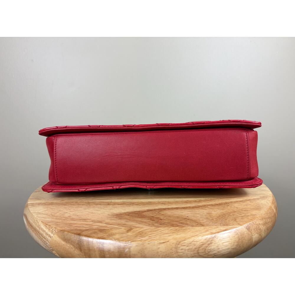 Authentic Chanel Matelasse Red Calfskin Leather Cocomark Shoulder Bag w/ COA - Picture 8 of 16
